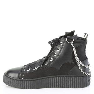 Mens Gothic Platform Bat Lace Up Creeper Shoes Sneakers